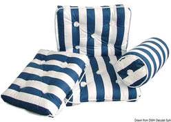 Cuscino con schienale cotone blu e bianco