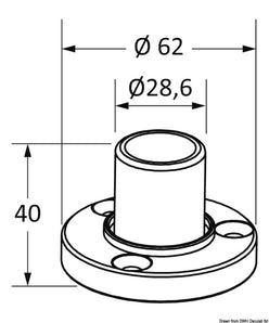 Basetta T-Top tubo 32 mm